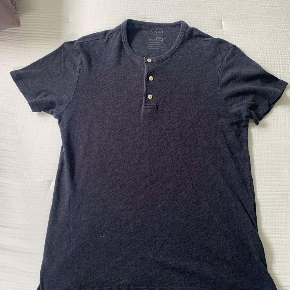 Vince blue navy Henley shirt size medium m gucci Louis Vuitton Dior bape nike